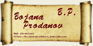 Bojana Prodanov vizit kartica